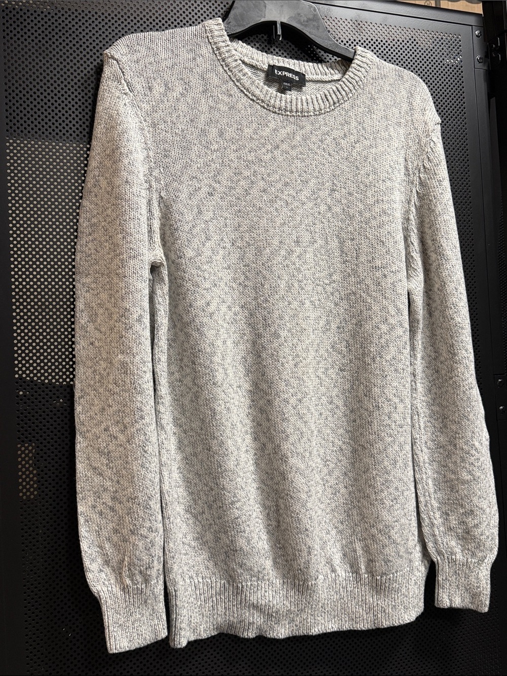 Express Men's Heather Gray Crewneck Sweater